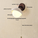 GobekUsa LED Wall Sconce Yellow Travertine Stone Bedroom Study Cafe Wood Base Stair Light