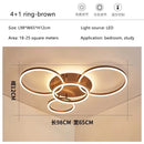 GobekUsa LED Rings Ceiling Chandelier: Dimmable Living Room Lighting, Modern Parlor Foyer Decor