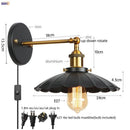 GobekUsa Gold Industrial LED Wall Lamp for Loft Stair, Coffee Bar, Bedroom