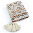 GobekUsa Bohemian Striped Knit Throw Blanket with Tassel Shawl - Versatile and Cozy Blanket