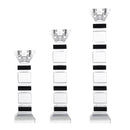 GobekUsa Geometric Glass Candle Holder Block Design Home Decor Accessory