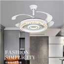 GobekUsa 42" Leaf Fan Chandelier Invisible Fan Lighting for Bedroom and Dining Room