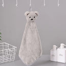 GobekUsa Cartoon Bear Coral Velvet Hand Towel - Soft Microfiber for Kitchen & Bathroom