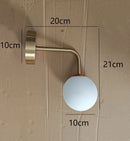 GobekUsa Golden Glass LED Wall Lamp - Nordic Design for Bedroom & Living Room