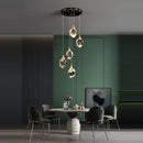 GobekUsa Crystal Copper Black LED Chandelier for Dinning Room