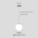 Modern White Globe Glass Pendant Light in Gold, Black, or Silver