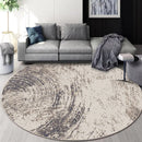 GobekUsa Circular Geometric Cashmere Floor Mat for Living Room, Stain Resistant & Easy-Clean