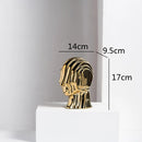 GobekUsa Geometric Ceramic Head Sculpture | Golden Alien Figurine