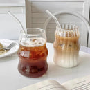 GobekUsa Heat-Resistant Stripe Glass Cup for Home and Office Drinkware