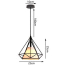 GobekUsa Industrial Iron Cage Pyramid Pendant Lamp for Kitchen Bedroom Living Room