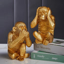 GobekUsa Golden Monkey Sculpture: Artisanal Baboon Decorative Figurine for Home Decor