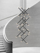 GobekUsa LED Staircase Pendant Chandelier, Modern Nordic Restaurant Hanging Light