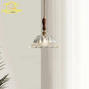 GobekUsa French Ins Walnut Brass Glass Pendant Lights LED E27 for Kitchen Island Restaurant
