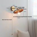 GobekUsa Ash Wood LED Wall Lights Living Room Porch Stair Nordic Modern Up Down Rotate Pull Chain Switch Bedside Lamp