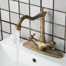 GobekUsa Antique Brass Kitchen Tap Mixer Faucet Double Handles Sink Torneiras Cozinha