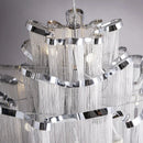 GobekUsa Fringed Chandelier: Silver & Gold Aluminium Chain Pendant Light for Luxe Home & Hotel Decor