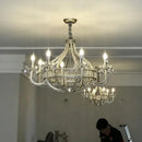 GobekUsa Crystal Chandelier: Elegant France Chrome Pendent Lamp for Living Room, Dining Room, Bedroom
