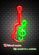 Abstract Electric Guitar Canvas Print - Music Wall Art by GobekUsa