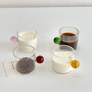 GobekUsa Glass Espresso Cups Set with Saucers, Handle, 110ml - Table Decor and More