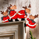 GobekUsa Christmas Door Frame Decor Set - Festive Wooden Xmas Pendants & Merry Santa Claus Stickers