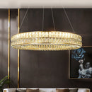 GobekUsa Gold K9 Crystal LED Ring Chandelier Pendant Light for Home Decor