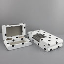 GobekUsa Black & White Polka Dot Leather Storage Box | Geometric Pattern Desktop Organizer