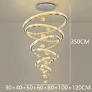 Modern Crystal Ring Staircase Chandelier Pendant Light