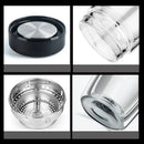 GobekUsa Double-deck Glass Cups with Lid, Thermal Insulation, Anti-scald, Portable