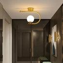 GobekUsa Gold Glass LED Ceiling Light Simple Home Decor Living Room Bedroom Fixture