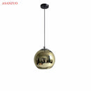 GobekUsa Glass Pendant Lights 15cm/20cm Round Ball Hanging Lamp in Golden/Copper/Silver Plating