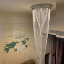 GobekUsa Crystal Tassel Stair Chandelier for Luxury Indoor Lighting in Living Room or Lobby