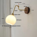 GobekUsa LED Wall Lights Up Down Rotate Pull Chain Switch Bedside Lamp Glass Canopy Fixtures
