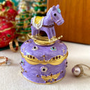 GobekUsa Enameled Metal Jewelry Trinket Box Figurines Hand Painted Storage Case