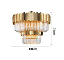 GobekUsa Golden Crystal Ceiling Light for Modern Living Room and Dining Room