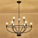 GobekUsa Iron Art Retro Chandelier Light, American Farmhouse Industrial Pendant Lamp