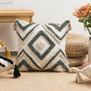 GobekUsa Boho Diamond Pillow Cover Set - Orange Pink Green Black - 45x45cm 30x50cm