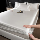 GobekUsa 100% Mulberry Silk Fitted Sheet Set with Pillowcase - Luxury Solid Color Silk Bed Linen