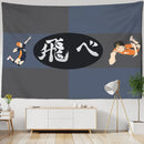 GobekUsa Haikyuu Black White Letters Tapestry Wall Hanging - Psychedelic Home Decor