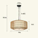 GobekUsa Chinese Style Outdoor Rattan Weaving Pendant Lights for Courtyard and Garden