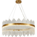 GobekUsa Crystal Rod Round Chandelier: Modern Nordic Light for Living Room, Bedroom, Dining Room, Kitchen