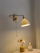 GobekUsa Brass Swing Arm Wall Sconce Creamic Wall Lights