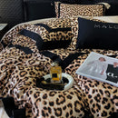 GobekUsa Leopard Print Lyocell Cotton Bedding Set, Luxury Duvet Cover, Sheet & Pillowcases