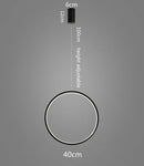 GobekUsa LED Ring Chandelier: Minimalist Black Circle Pendant Light for Living Room Lighting
