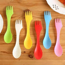 GobekUsa Kids 3-In-1 Plastic Spork Set for Traveling, Camping, and Picnics