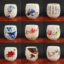GobekUsa Ceramic Kung Fu Tea Cup With Handle White Porcelain Drinkware