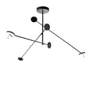 GobekUsa Black Metal LED Chandelier for Minimalist Living Room Lighting