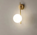 GobekUsa Gold LED Glass Ball Wall Lamp: American Style Aisle Sconce for Bedroom, Study, and Corridor