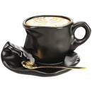 GobekUsa Ceramic Kissing Couple Tea Cup Set with Saucer and Spoon