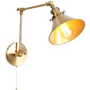 GobekUsa Gold Long Arm LED Wall Sconce with Pull Chain Switch