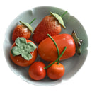 GobekUsa Fruit Sculpture Tea Caddy Home Decor Ornament Strawberries Persimmon Decoration